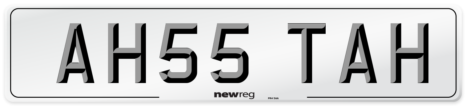 AH55 TAH Number Plate from New Reg